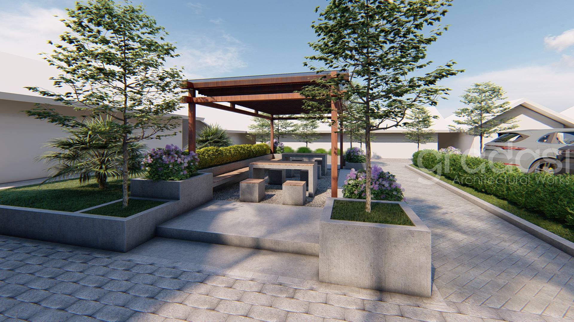 Desain Arsitek Exterior Taman Kantor Kecamatan Sukorejo Gradasi Arsitek (4)