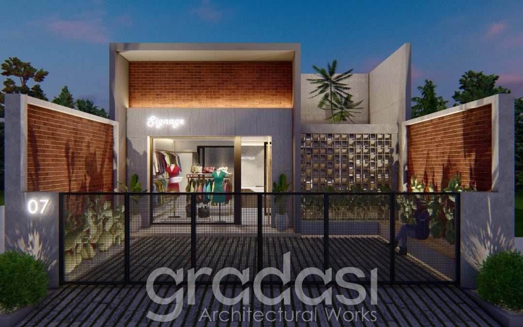 Desain Arsitek Rumah Usaha Butik Ibu Ajeng