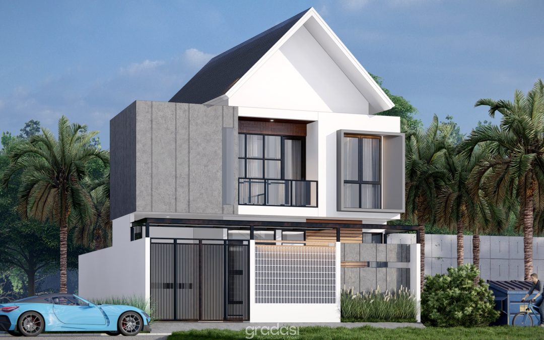 Fasad Rumah Villa Industrial